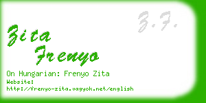 zita frenyo business card